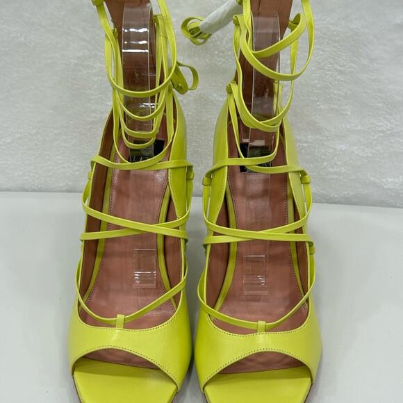 Lita by Ciara Solid Strappy Heel Acid Lime Stiletto Size 40/9.5 New In Box - Picture 3 of 11